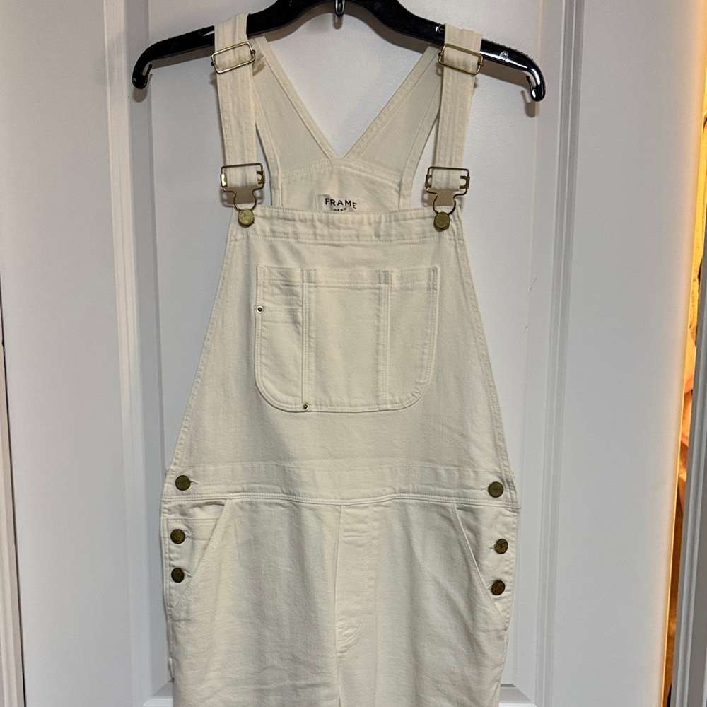 FRAME Cream Overalls